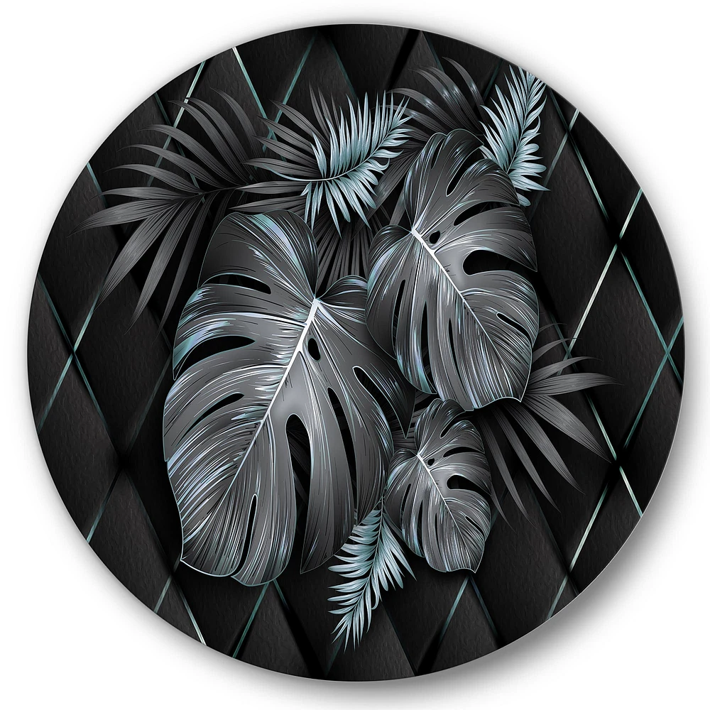 Designart - Black and Gold Tropical Leaves I