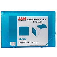 JAM Paper 10" x 15" Legal Size 13 Pocket Plastic Expanding File Accordion Folder