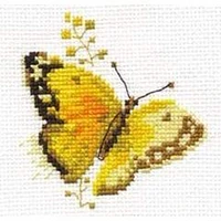 Alisa Colourful Butterflies - Yellow Cross Stitch Kit