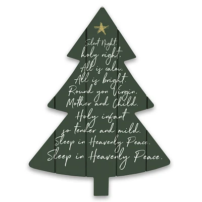 Silent Night Tree Shaped Pallet Wood Wall Art