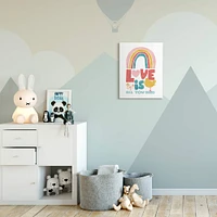 Stupell Industries Whimsical Rainbow Love Is All You Need Canvas Wall Art
