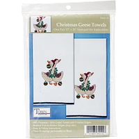 Tobin Christmas Geese Stamped For Embroidery Kitchen Towels