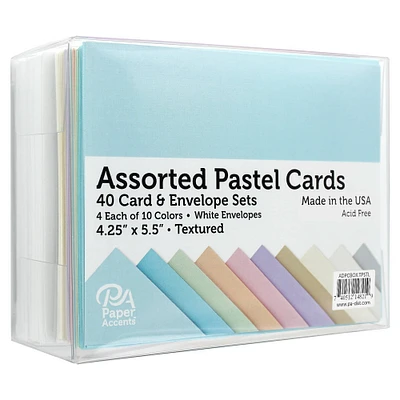 PA Paper™ Accents Textured Pastel Card & Envelope Set, 4.25" x 5.5"