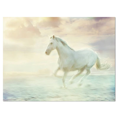 Designart - Fantasy White Horse - Animal Canvas Art Print