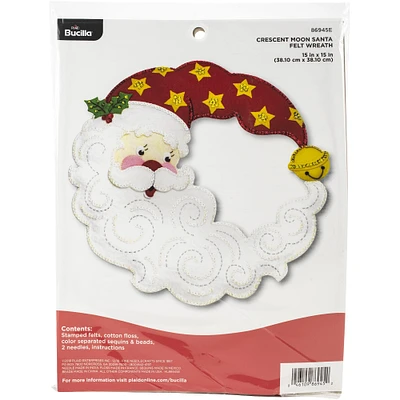 Bucilla® Crescent Moon Santa 15" Round Felt Wreath Applique Kit