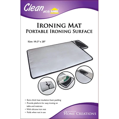 Innovative Home Creations Clean with Me® 19.5" x 28" Portable Ironing Mat with Silicone Pad