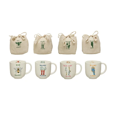 Painted Garden Stoneware Mug Set