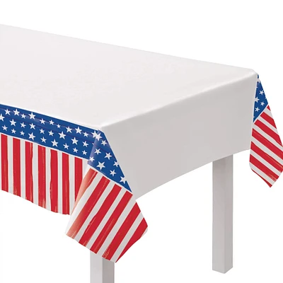 96" Painted Patriotic Plastic Table Covers, 3ct.