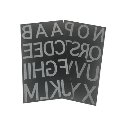 12 Packs: 29 ct. (348 total) 2" Iron-On Black Flocked Block Letters by Make Market®