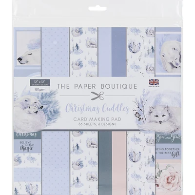 The Paper Boutique Christmas Cuddles Card Making Pad, 12" x 12"