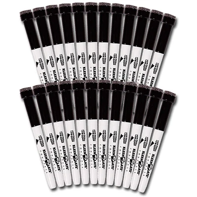 6 Packs: 24 ct. (144 total) KleenSlate® Black Fine Point Dry Erase Markers with Erasers