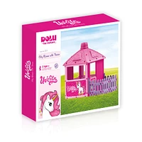 Dolu Toys Pink Unicorn Play House With Fenced Garden