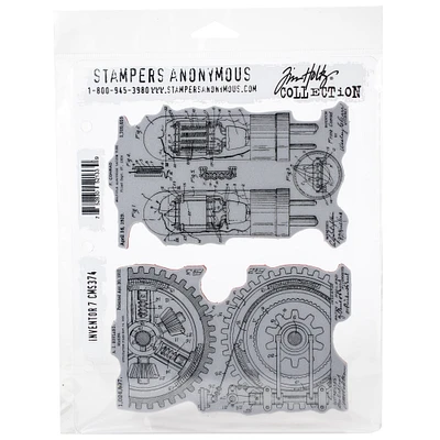 Stampers Anonymous Tim Holtz® Inventor No.7 Cling Stamps