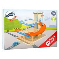 Small Foot Wooden Toys Multi-Level Parking Garage Complete Playset