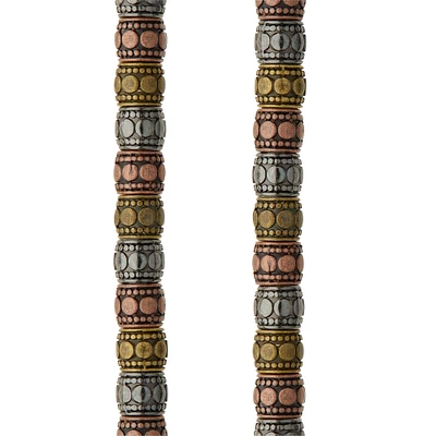 Carved Metal Drum Beads, 7mm by Bead Landing™