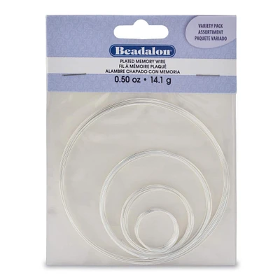 12 Pack: Beadalon® 0.5oz. Silver-Plated Memory Wire Assortment