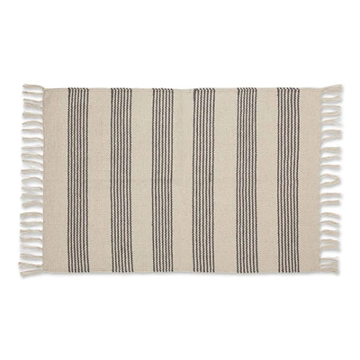 DII® Gray Ticking Stripe Hand-Loomed Rug, 2ft. x 3ft.