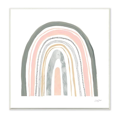Stupell Industries Gray & Pink Abstract Rainbow Wall Plaque