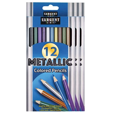 12 Packs: 3 Packs 12 ct. (432 total) Sargent Art® Metallic Colored Pencils