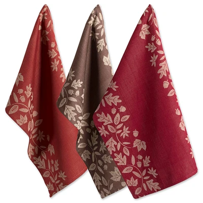 DII® Assorted Fall Harvest Vine Jacquard Dishtowel Set