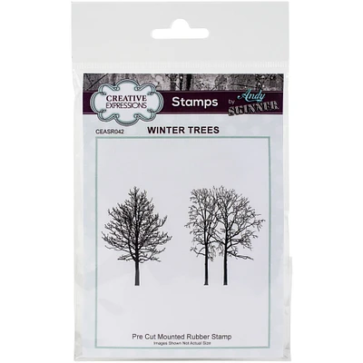 Creative Expressions Winter Trees Rubber Stamp