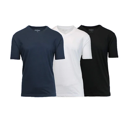 Galaxy by Harvic Men's Short Sleeve V-Neck T-Shirt 3 Pack