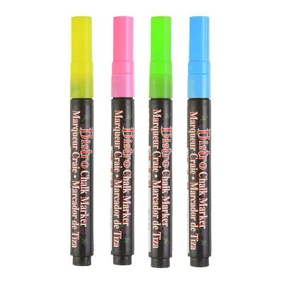 Marvy® Uchida Bistro Fine Tip Fluorescent 4 Color Chalk Marker Set