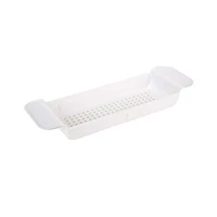 Bath Bliss White Expandable Non-Slip Bathtub Caddy