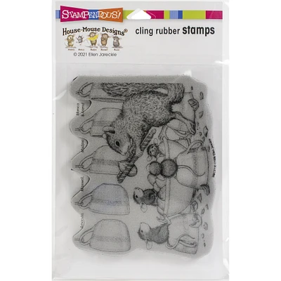 Stampendous® Nut Cracker House Mouse Cling Stamp