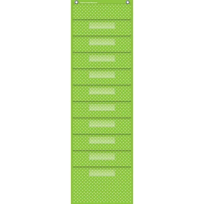 Teacher Created Resources Lime Green Polka Dots 10 Pocket File Storage Chart
