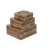 Brown Mango Wood Natural Box Set