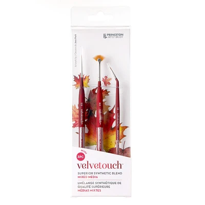12 Pack: Princeton™ Velvetouch™ Series 3950 Mini Mixed Media 3 Piece Brush Set