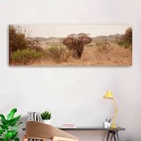 Elephant In The Savannah Canvas Giclee