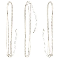 Rhodium Cuban Curb Chain Necklaces By Bead Landing™