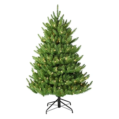 6 Pack: 4.5ft. Pre-Lit Canadian Balsam Fir Artificial Christmas Tree, Warm White LED Lights
