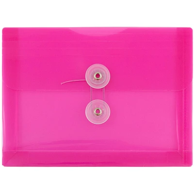 JAM Paper 5.5" x 7.5" Button & String Tie Closure Plastic Envelopes