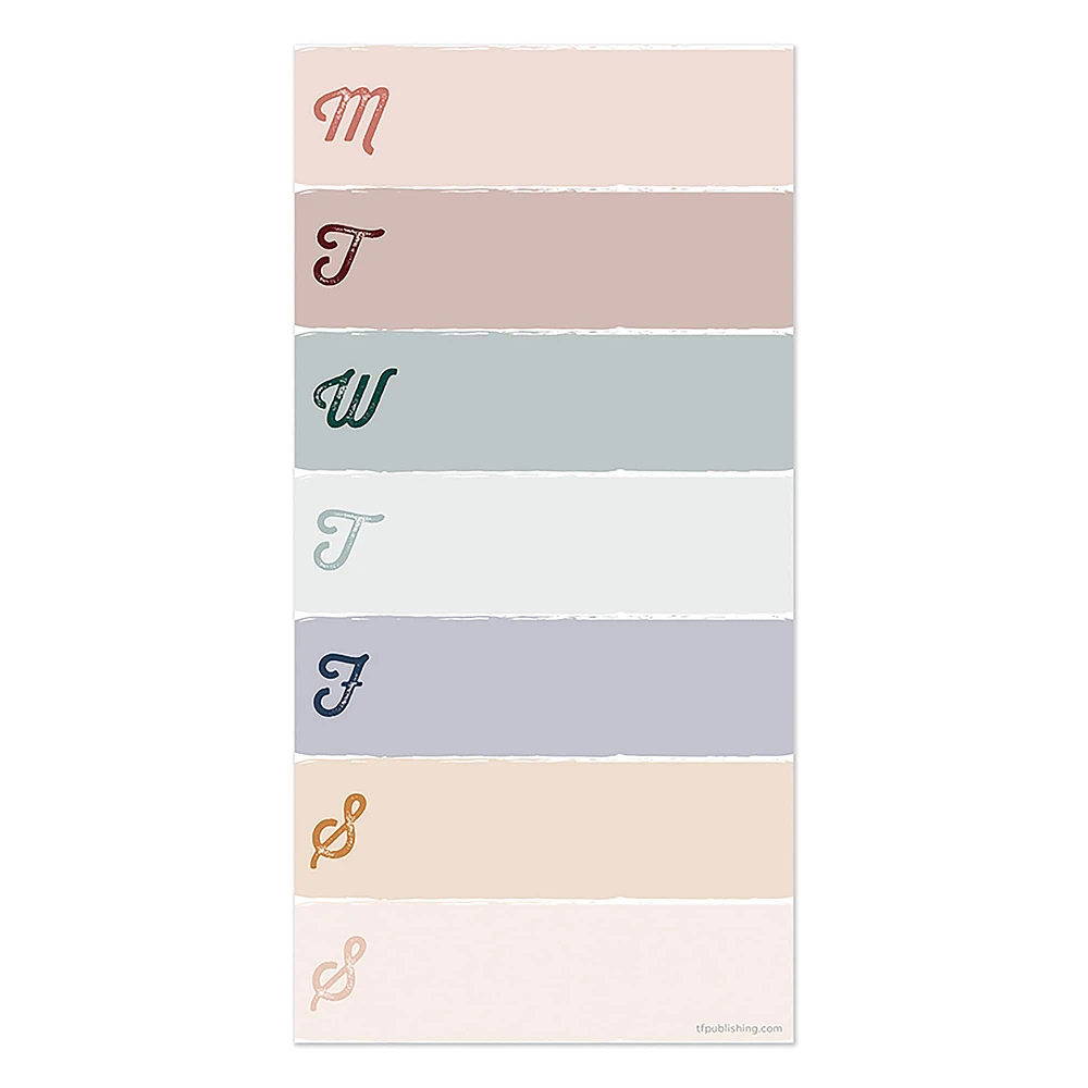 TF Publishing Weekly Color Block Boho Magnet List Pad