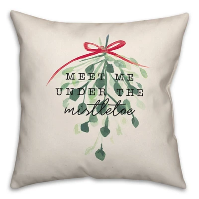 Meet Me Under the Mistletoe 18x18 Throw Pillow