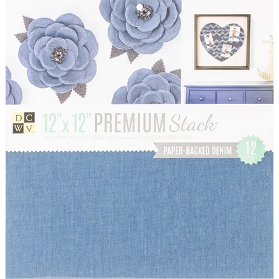 DCWV® Denim 12" x 12" Single-Sided Paper-Backed Fabric, 12 Sheets