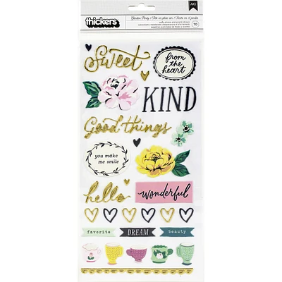 Maggie Holmes Garden Party Thickers™ Lovely Phrase & Icons Puffy Stickers
