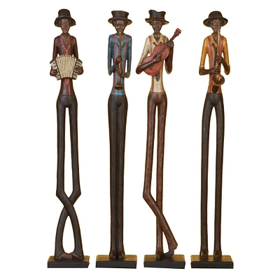 24" Eclectic Musician Sculpture Set