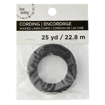 12 Pack: Black Waxed Linen Cord by Bead Landing™