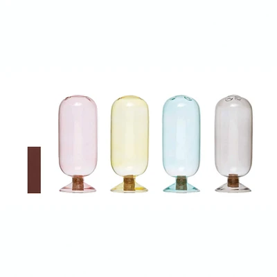 Assorted Colors Glass Match Holder Set