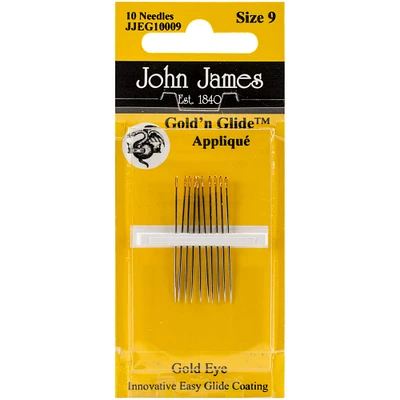 Colonial Needle John James Gold'n Glide Applique Hand Needles, 9