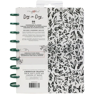American Crafts™ Maggie Holmes Day-To-Day Black & White Floral Undated Dashboard Planner