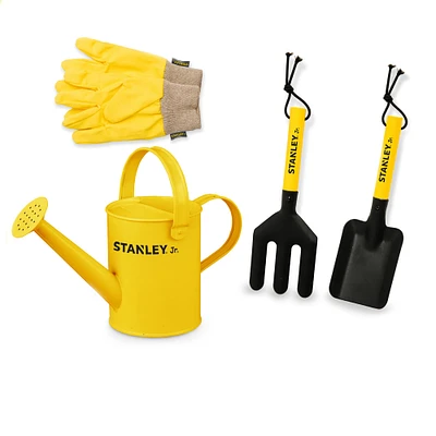 Red Toolbox Stanley Jr 4-Piece Garden Hand Tool Set With Gloves