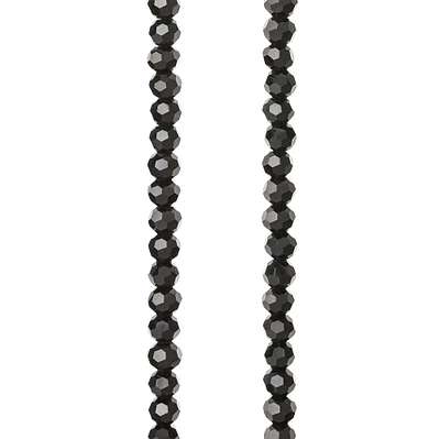 Black Faceted Glass Beads, 3mm by Bead Landing™