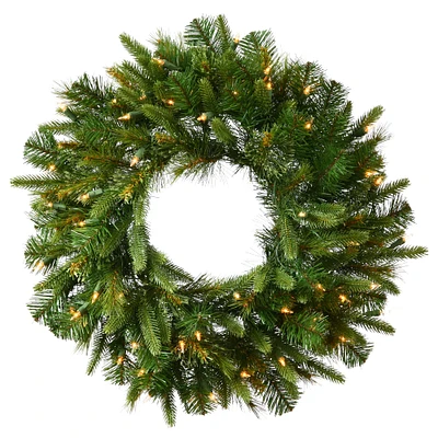 30" Battery Operated LED Lights Cashmere Pine Artificial Christmas Wreath