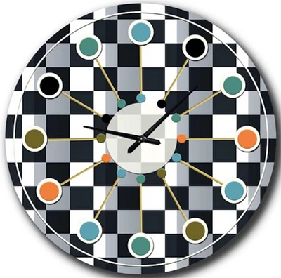 Designart Geometric Mid-Century Modern Wall Clock