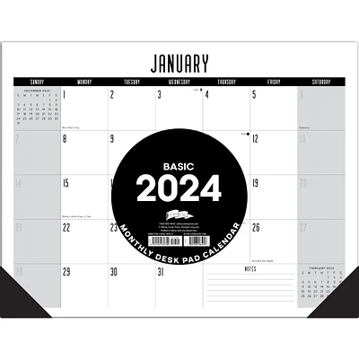 2024 Basic Monthly Desk Calendar